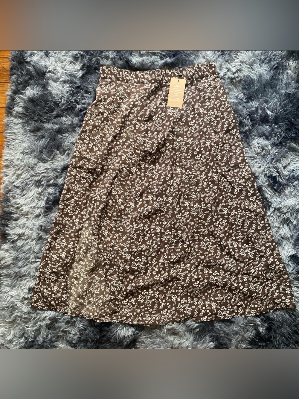 Brown Floral A-Line Women's Skirt
